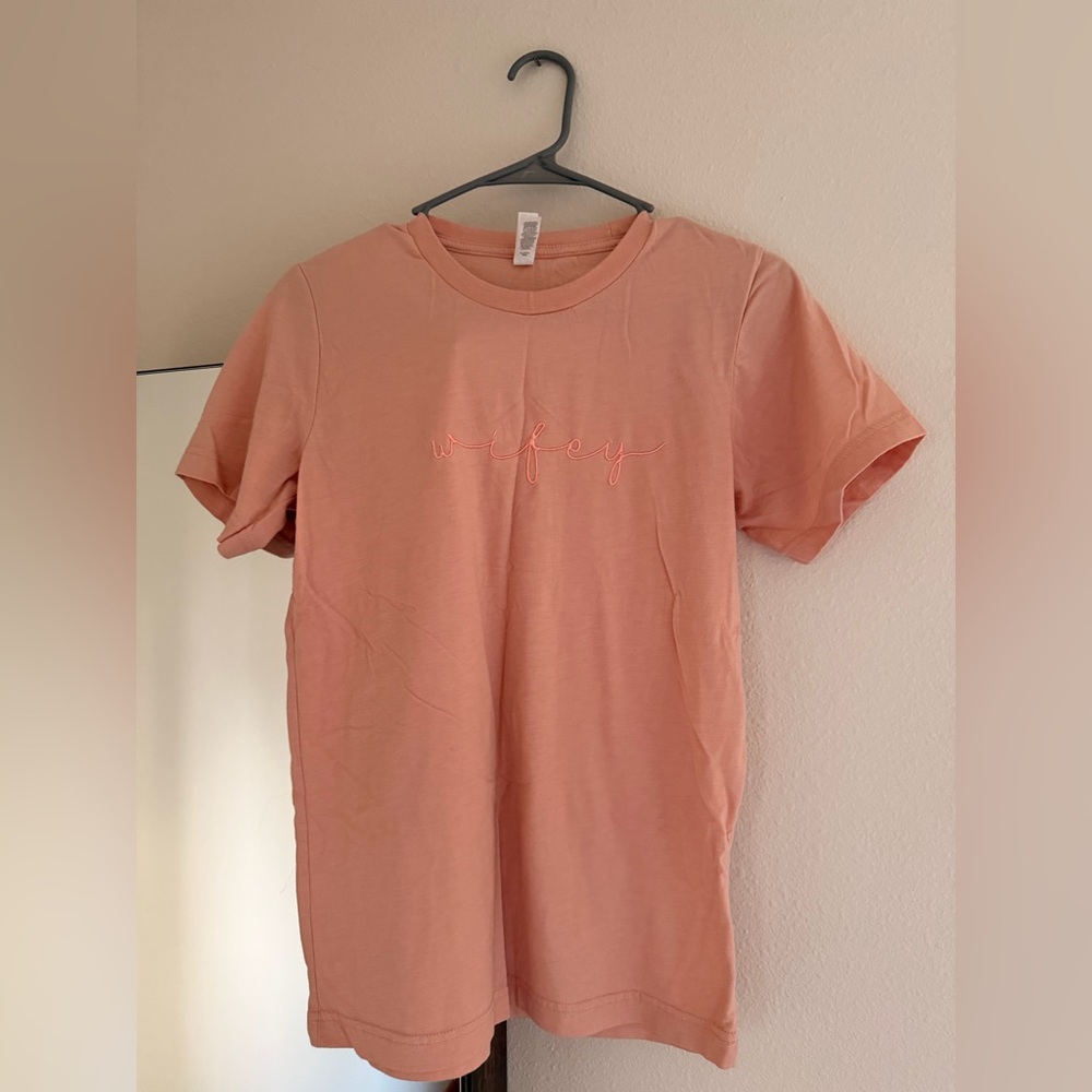 Bella Canvas Peach Pink 'Wifey' Script Tee